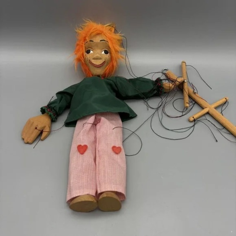 Charming Orange-Haired Puppet with Green Shirt